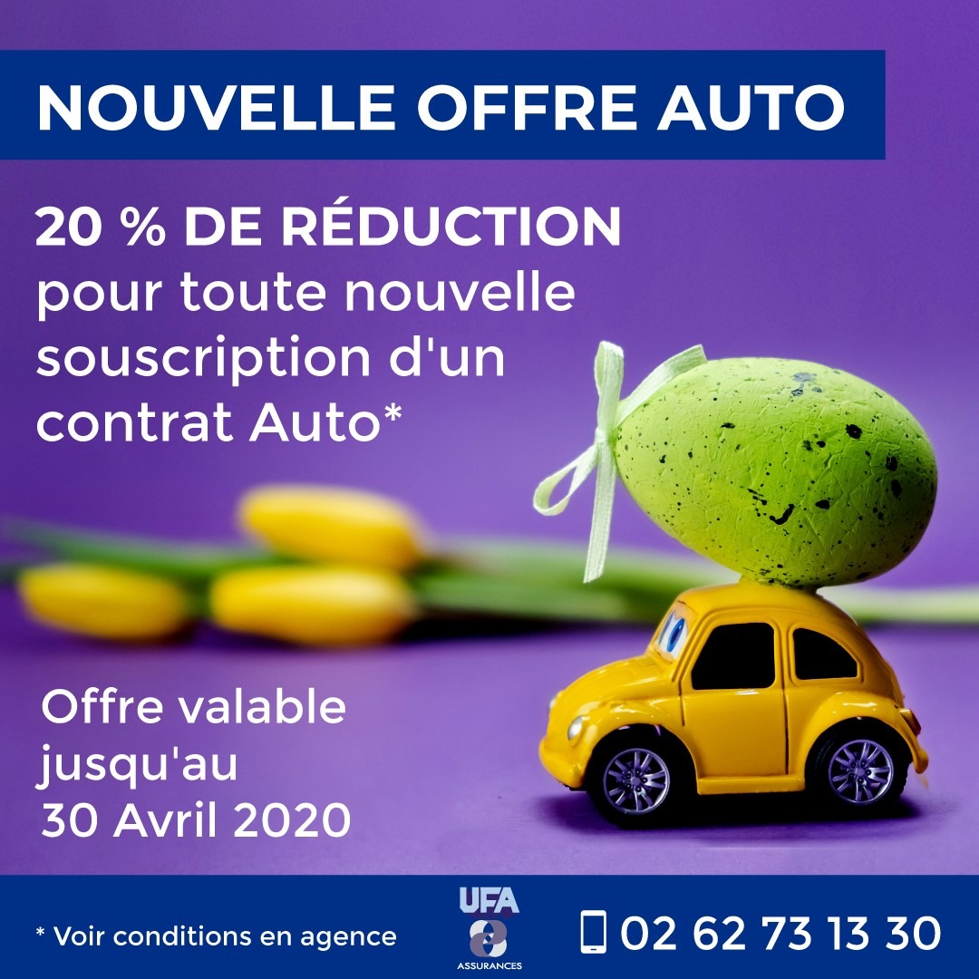 20% de réduction pour toute nouvelle souscription d'un contrat Auto